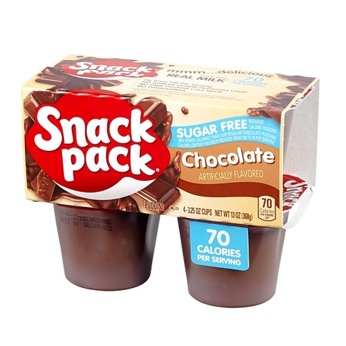 Snack Pack Pudding Sugar Free Chocolate, 13 Ounce, 12 Per Case